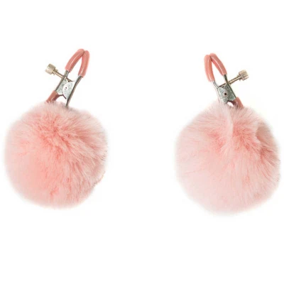 Zaciski na sutki Party Hard Angelic Pink - regulowane, uniwersalne, metalowe z futrem