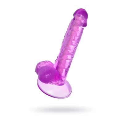 Dildo A-Toys Celiam, TPE, elastyczny, z przyssawką, długość 20,5 cm, fioletowy