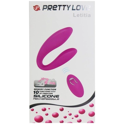 Wibrator PRETTY LOVE Letitia – silikonowy, USB, 10 trybów, pilot bezprzewodowy