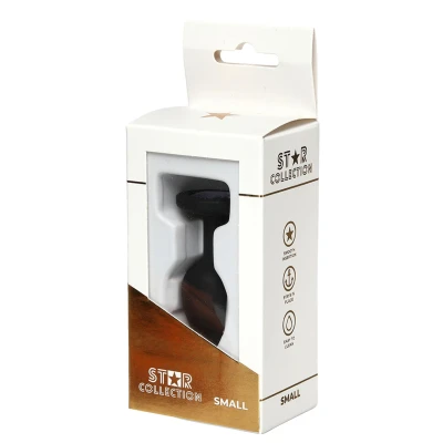 Korek analny S – silikonowy 7 cm, Star Collection z fioletowym kryształem