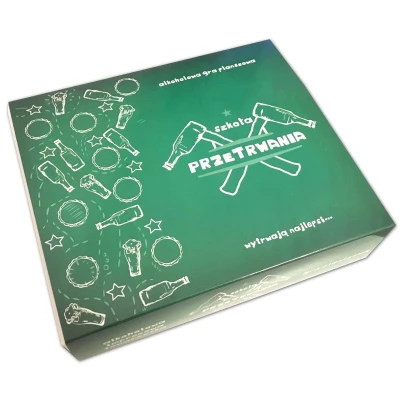 Gra planszowa, SZKOŁA PRZETRWANIA – 1 plansza, 32 karty, 6 pionków, kostka do gry