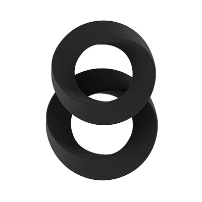 Pierścień erekcyjny No.24 - Silikonowy, Wodoodporny, 2 Kształty, Czarny