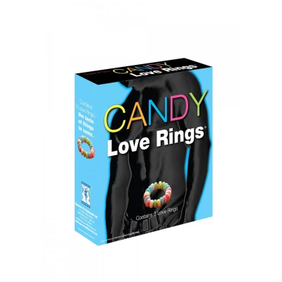 Pierścień Miłości - CANDY LOVE RINGS, zestaw 3 szt., smakowy, do stymulacji doznań