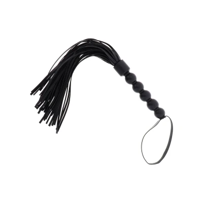Flogger Krótki PU Leather - EXTREME, 57 cm, z koralikami do gry w BDSM
