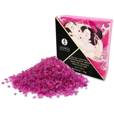 Sól do kąpieli Shunga Moonlight Bath, 75 g, różany zapach, morska sól z Morza Martwego