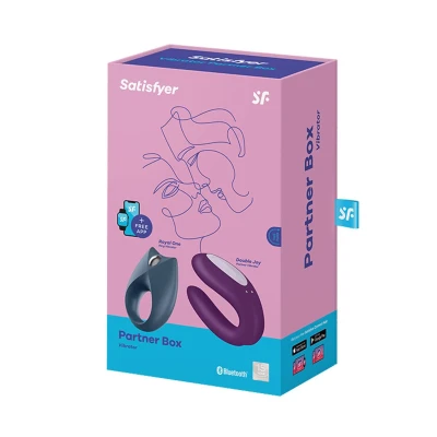 Wibrator partnerski Satisfyer Partner Box 2 — Double Joy + Royal One, Bluetooth, wodoodporny