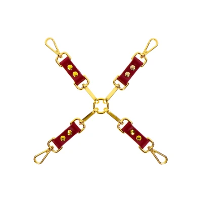 Hogtie TABOOM - Skórzany z PU, Długość 29 cm, Z niklowym metalem