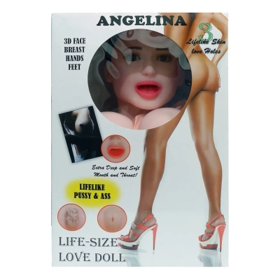 Lalka dmuchana ANGELINA 3D - Wibrująca, Regulacja obrotów, Naturalny rozmiar
