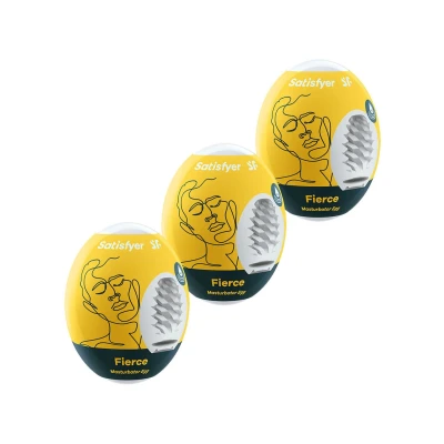 Masturbator - Eggs Satisfyer 3 szt. Spiralna struktura, hydroaktywny TPE, elastyczny