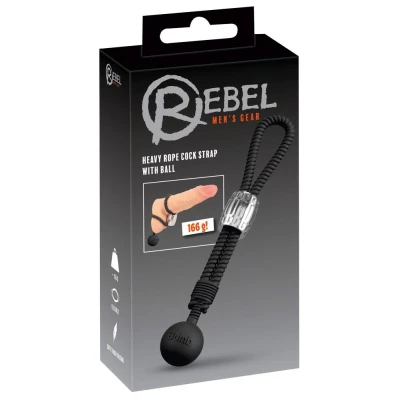 Pasek z kulką Rebel, ciężki silikonowy, regulowany, długość 21,5 cm, 166 g
