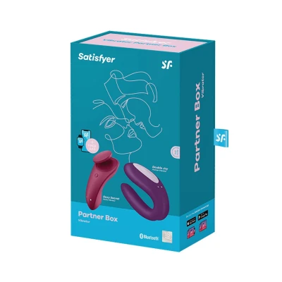 Wibrator partnerski Satisfyer Double Joy + Sexy Secret — Bluetooth, 2 silniki, wodoodporny