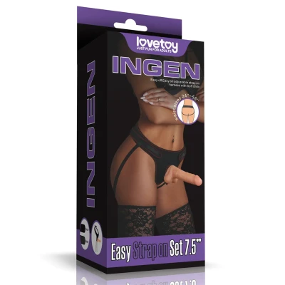 Dildo Easy Strapon 7,5'' - TPE, poliester, miękkie szelki regulowane