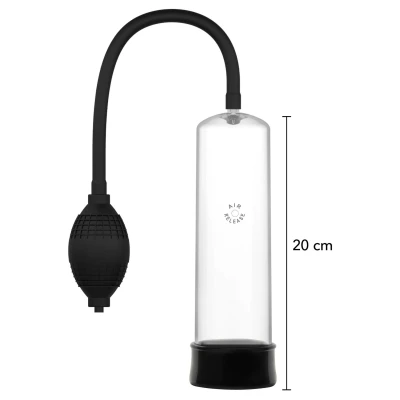 Pompka próżniowa do penisa FUSION X, przezroczysta, z kontrolą ciśnienia, 20 cm