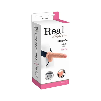 Fantom penisa FALLO - 20.5 cm, regulowane paski, wodoodporny, cielisty