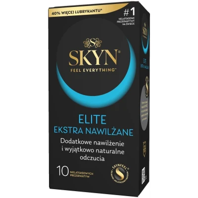 Prezerwatywy bezlateksowe SKYN Elite Extra Lube, 10 szt., 53 mm, maksymalny komfort