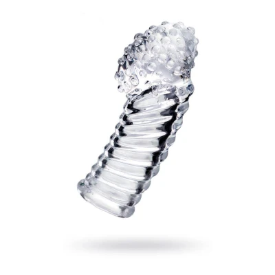 Nasadka powiększająca penisa A-toys, silikonowa, przezroczysta, 8,5 cm