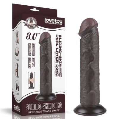 Dildo - Realistyczne TPE, 8", Dwuwarstwowa struktura, Przesuwająca się skóra