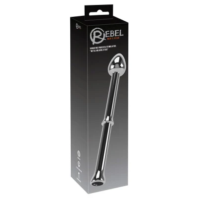 Stymulator analny Rebel z metalu, długość 26,5 cm, 10 trybów wibracji