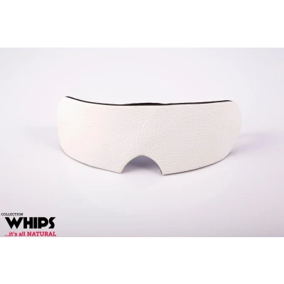 Opaska na oczy Maska - Skórzana, Biała, Naturalna Skóra Bydleca, Eleganckie Opakowanie