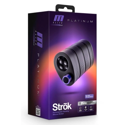 Wibrator masturbator M Elite Platinum — silikon Purio, 10 trybów wibracji, wodoodporny