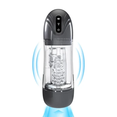 Masturbator - SonicPull - Wibracje i Ssanie, Gun Metal, 25cm długości