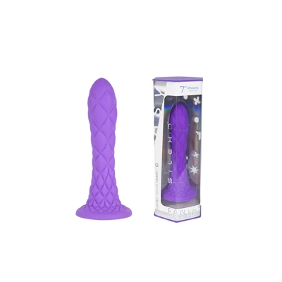 Dildo SILEXD Fantasy Line, termoreaktywny, silikonowy, wodoodporny IPX7, liliowy