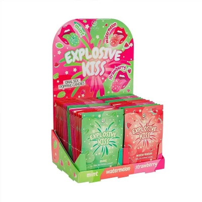 Cukierki musujące - Popping Candies, 48 sztuk, 3 smaki: truskawka, arbuz, mięta