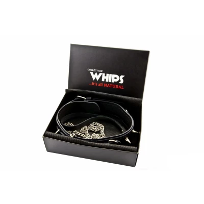 Wiązania męskie WHIPS, regulacja 42-50 cm, skóra bydlęca, smycz 120 cm