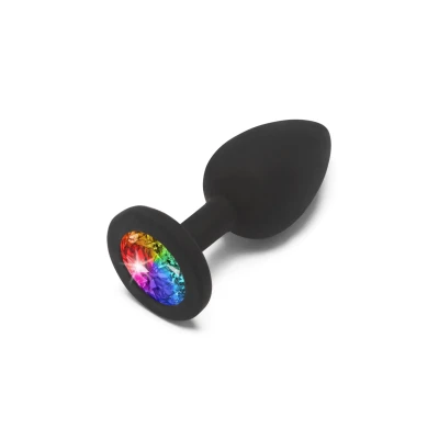 Wtyczka analna TOYJOY Diamond Booty Jewel, silicone, mała, 2.5 cm, czarna