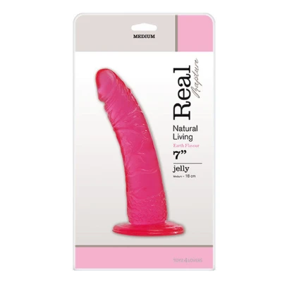 Dildo Jelly Earth Flower 7", Elastyczny PVC, Realistyczny Różowy Kolor