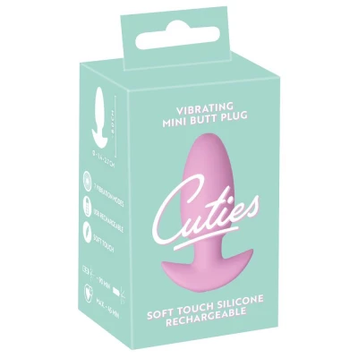 Korek analny Cuties, silikonowy, 7 trybów wibracji, długość 8 cm