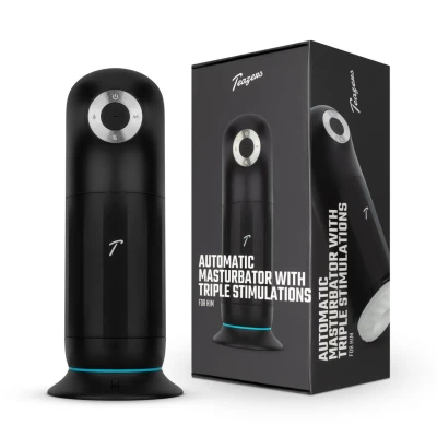 Masturbator automatyczny Teazers z funkcją podgrzewania, 10 trybów wibracji, żebrowane wnętrze