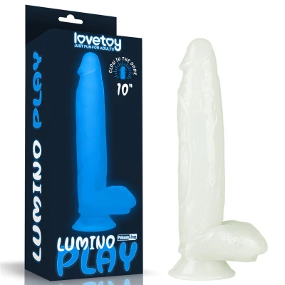 Dildo Lumino Play 10'' - TPE, świecący w ciemności, realistyczna tekstura, łatwy w użyciu