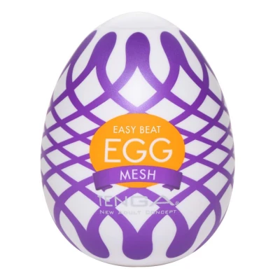 Masturbator jednorazowy Tenga Egg Mesh - elastyczny, struktura siatki, długość 7 cm