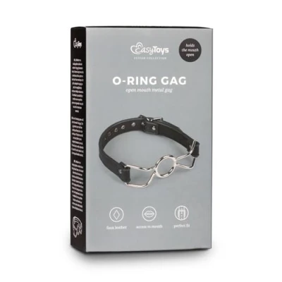 Knebel metalowy z regulowanym paskiem - dla początkujących i zaawansowanych, skóra PU, czarny