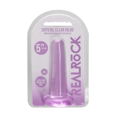 Dildo - CRYSTAL CLEAR, 5,3" długości, przyssawka, wodoodporne, TPE