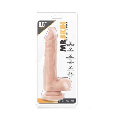 Dildo DR. SKIN PVC 3,9" z przyssawką, realistyczna faktura, stymulacja łechtaczki