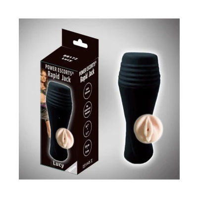 Masturbator pochwy Power Escorts - Rapid Jack Lucy - 20 cm, średnica 8 cm, twarde etui
