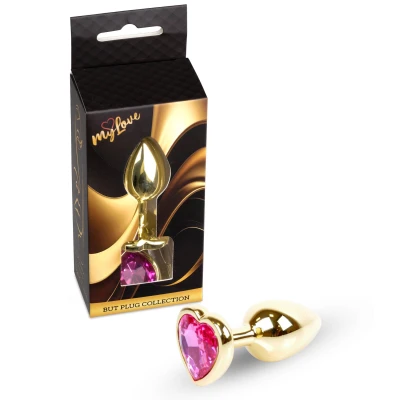 Korek analny (anal plug) MyLove Jewellery Gold – stal nierdzewna, różowy, 2,7 cm