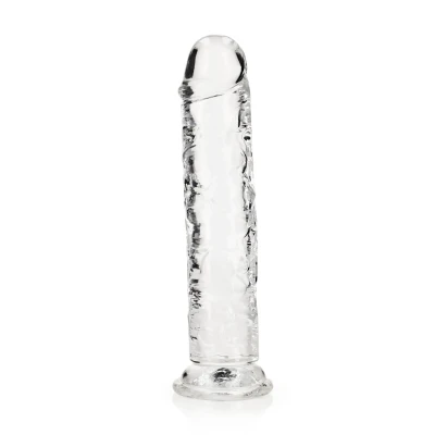 Dildo realistyczne Realrock CRYSTAL CLEAR 9" z przyssawką, wodoodporne, bez ftalanów