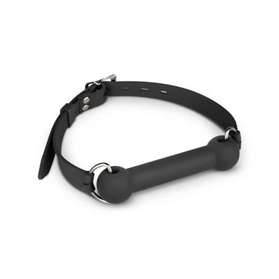 Gag silikonowy EasyToys z regulowanym paskiem, miękki i komfortowy, czarny