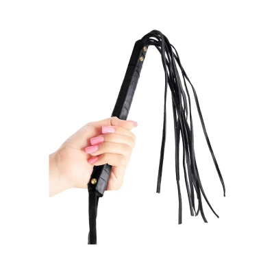 Flogger BDSM Fetish Fantasy, czarny, z wbudowanymi bateriami, materiał: winyl/metal