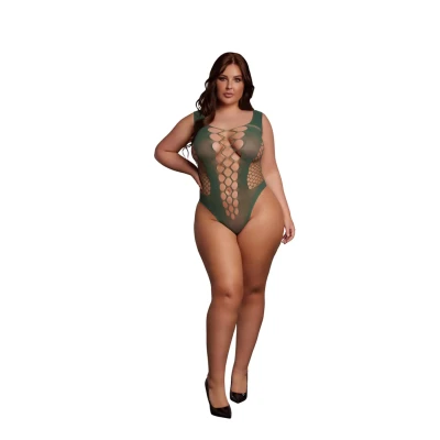Body teddy LE DESIRE, XL-4XL, Głęboki dekolt V, 92% Nylon, 8% Spandex