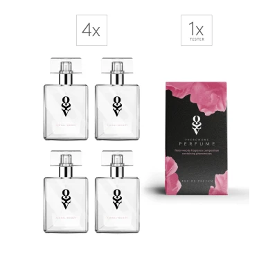 Zestaw Perfum Floral-woody OBSESSIVE: 4x 30 ml + tester 30 ml, elegancka oprawa