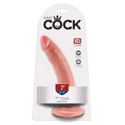 Dildo King Cock 7 cali, PVC, średnica 4,1 cm, naturalny wygląd