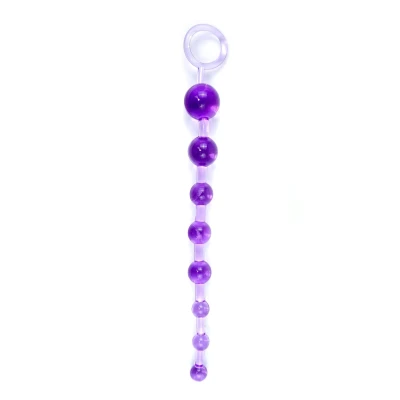 Kulki analne Jelly Anal Beads, TPR, 10 koralików, elastyczne, długość 29 cm, wodoodporne