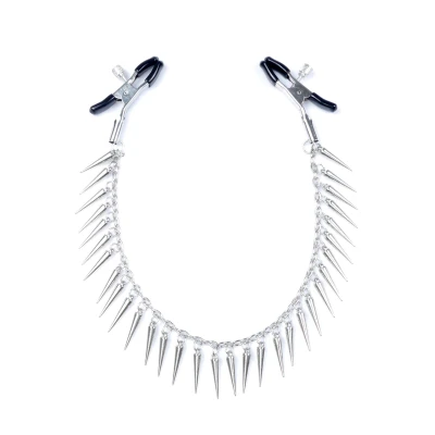 Zaciski do sutków - Stymulator No.10 - regulowana siła, metal i guma, 39,5 cm