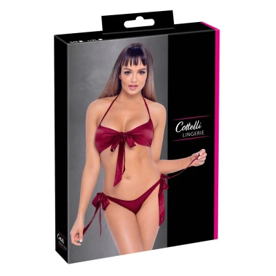 Biustonosz i majtki COTTELLI LINGERIE, elegancka bielizna z kokardkami, S/M