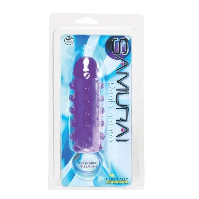 Nasadka na penisa Samurai - elastyczny TPR, pierścień na jądra, przedłużenie 2,5 cm