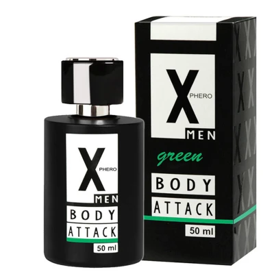Woda toaletowa męska Body Attack Green 50 ml, intensywny zapach, trwałość 3-4 godziny